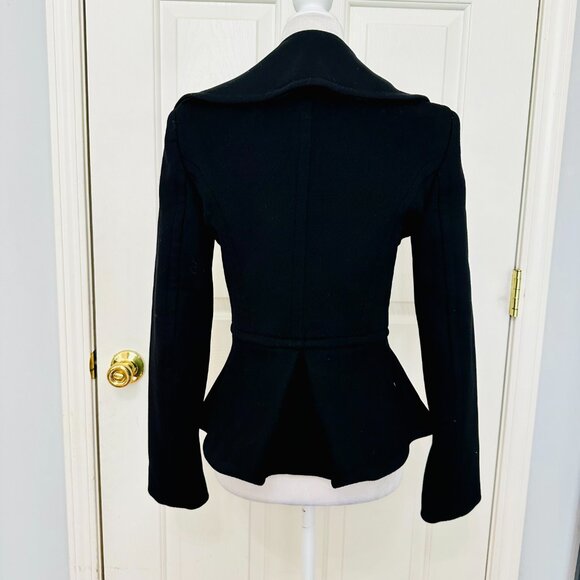 LIKE NEW JEAN PAUL GAULTIER FEMME VIRGIN WOOL LEATHER CUT OUT EVENING JACKET - Picture 4 of 12